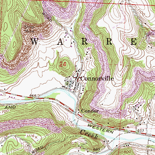 Topographic Map of Connorville Post Office (historical), OH