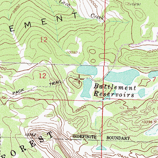 Topographic Map of Battlement Number 2 Dam, CO