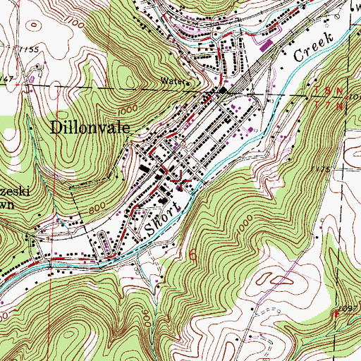 Topographic Map of Dillonvale Post Office, OH