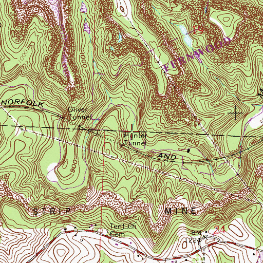 Topographic Map of Fells Post Office (historical), OH