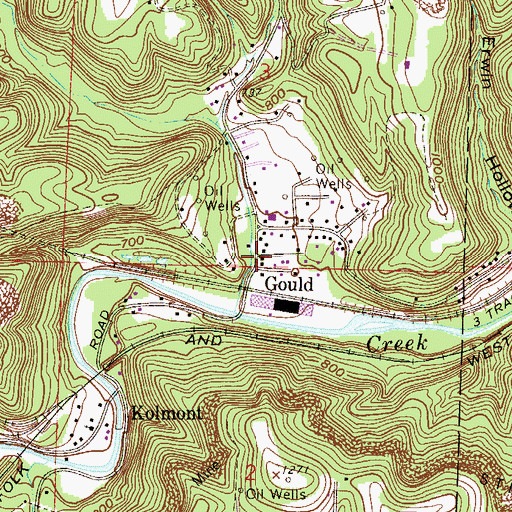 Topographic Map of Gould Post Office (historical), OH
