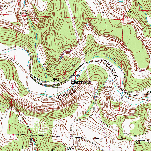 Topographic Map of Herrick Post Office (historical), OH