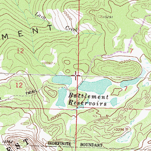 Topographic Map of Battlement Number 3 Dam, CO