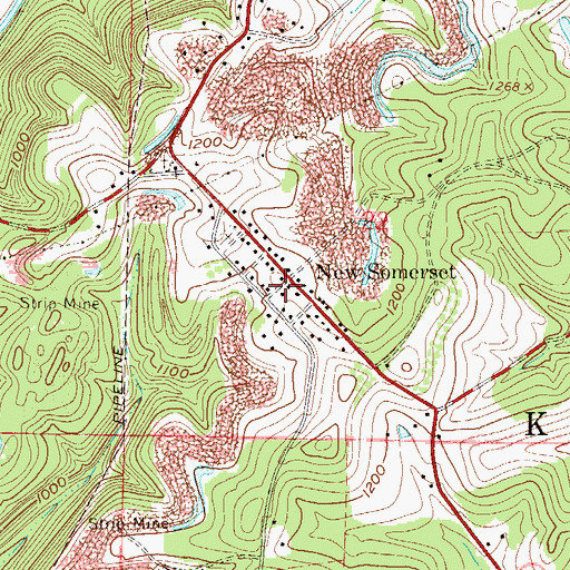 Topographic Map of New Somerset Post Office (historical), OH