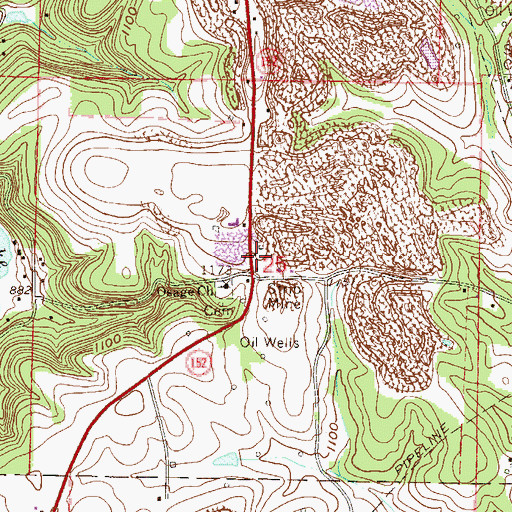 Topographic Map of Osage Post Office (historical), OH