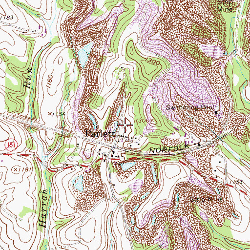 Topographic Map of Parlett Post Office (historical), OH