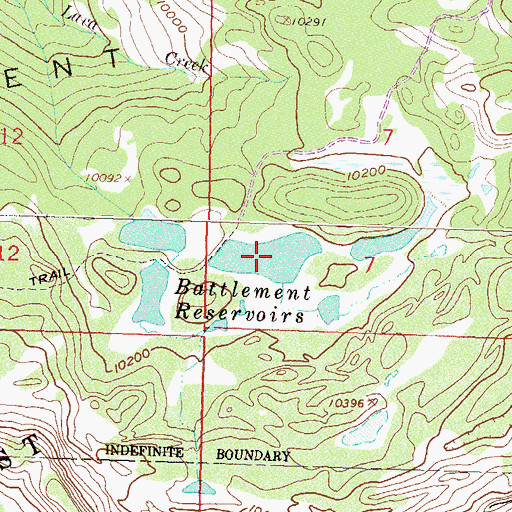 Topographic Map of Battlement Number 3 Reservoir, CO