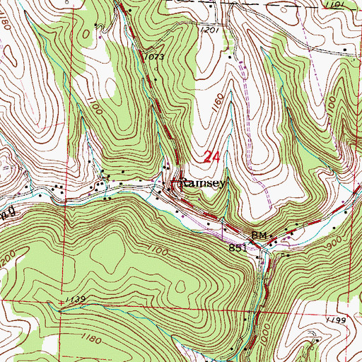 Topographic Map of Ramsey Post Office (historical), OH