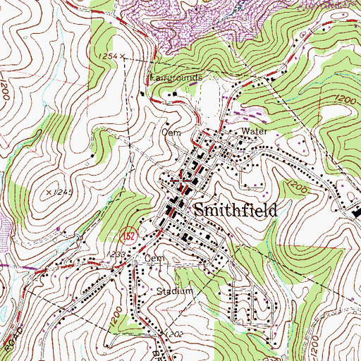 Topographic Map of Steubenville Post Office, OH