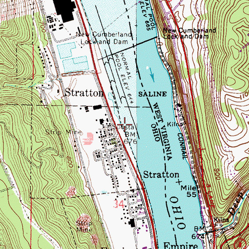 Topographic Map of Stratton Post Office, OH