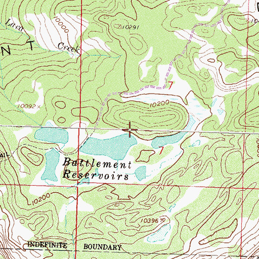 Topographic Map of Battlement Number 4 Reservoir, CO