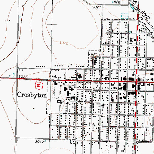 Topographic Map of Crosbyton Clinic Hospital, TX