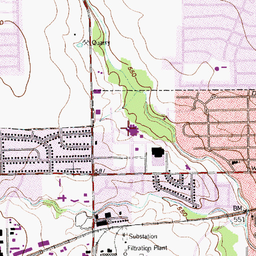 Topographic Map of Baylor Medical Center at Garland, TX