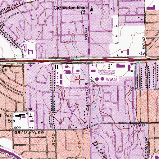 Topographic Map of Baylor Medical Center at Irving, TX