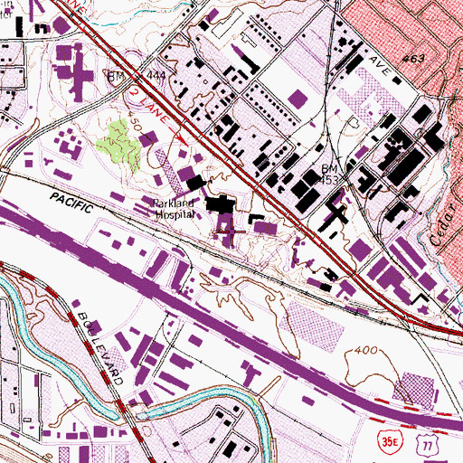 Topographic Map of Childrens Medical Center of Dallas, TX