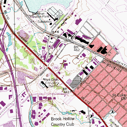 Topographic Map of HealthSouth Dallas Rehabilitation Hospital, TX