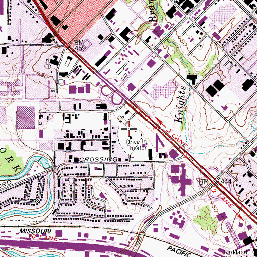 Topographic Map of Lifecare Hospital of Dallas (historical), TX