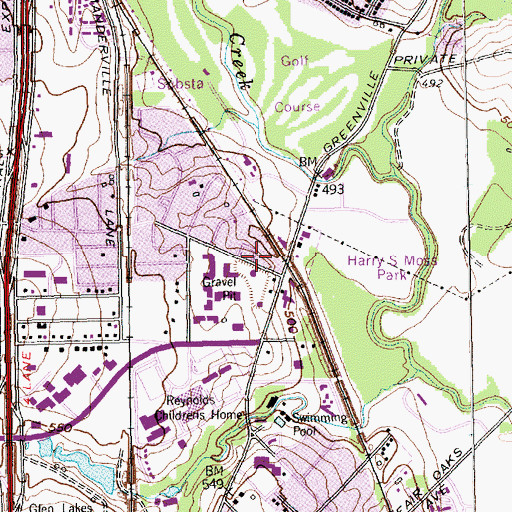 Topographic Map of Meadows Rehabilitation Center, TX