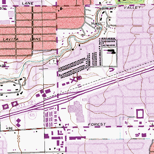 Topographic Map of Dallas Medical Center, TX
