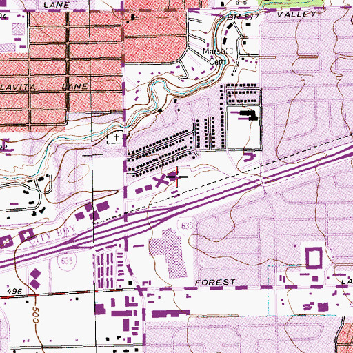 Topographic Map of Select Specialty Hospital - Dallas, TX