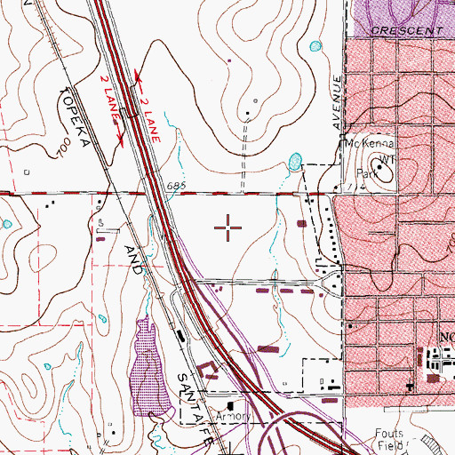 Topographic Map of Presbyterian Hospital of Denton, TX