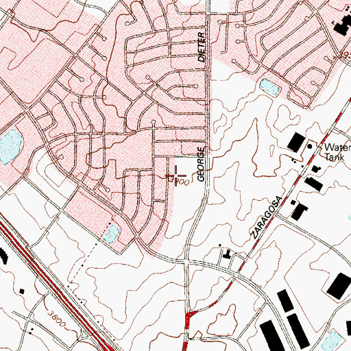 Topographic Map of Highlands Regional Rehabilitation Hospital, TX