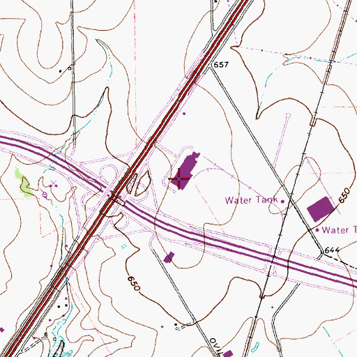 Topographic Map of Baylor Medical Center at Waxahachie, TX