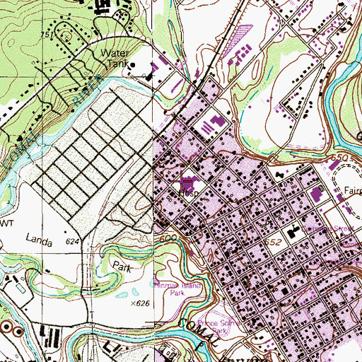 Topographic Map of CHRISTUS Santa Rosa Hospital - New Braunfels, TX
