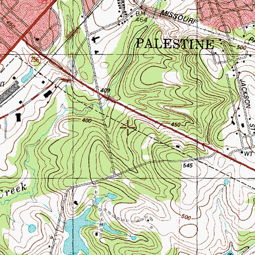Topographic Map of Palestine Regional Rehabilitation Hospital, TX