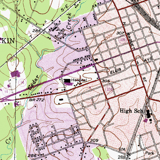 Topographic Map of Memorial Medical Center of East Texas, TX