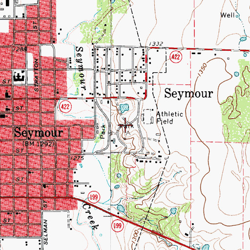 Topographic Map of Seymour Hospital, TX