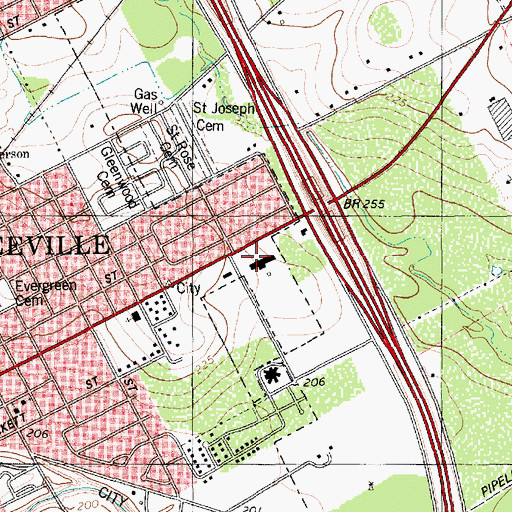 Topographic Map of CHRISTUS Spohn Hospital - Beeville, TX