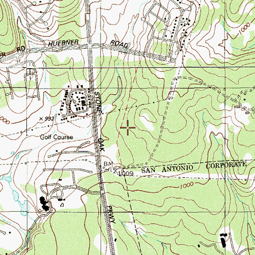 Topographic Map of North Central Baptist Hospital, TX