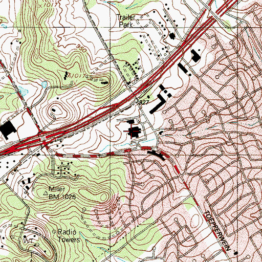 Topographic Map of Northeast Methodist Hospital, TX