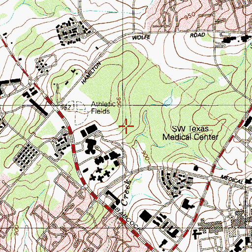 Topographic Map of Warm Springs Rehabilitation Hospital of San Antonio, TX