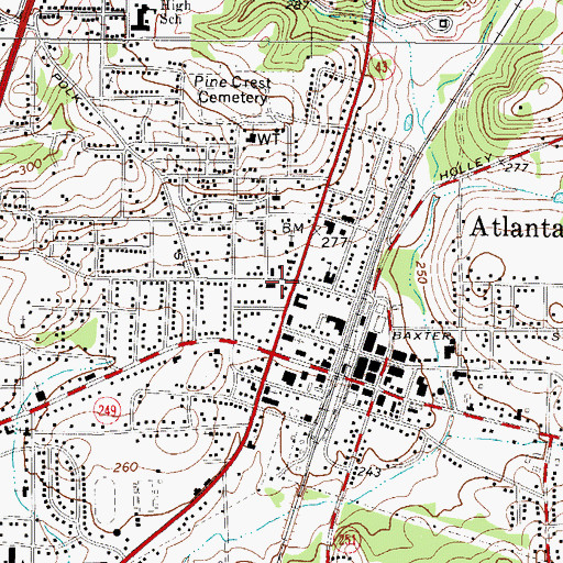 Topographic Map of Brooks Hospital, TX