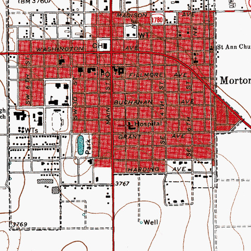 Topographic Map of Cochran Memorial Hospital, TX
