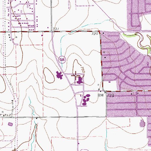 Topographic Map of The Medical Center of Plano, TX