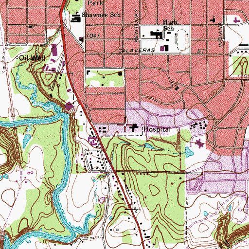Topographic Map of Graham Regional Medical Center, TX
