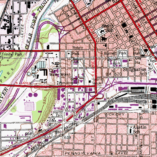 Topographic Map of HealthSouth Rehabilitation Hospital of Fort Worth, TX
