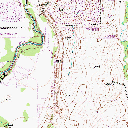 Topographic Map of LifeCare Hospitals of Fort Worth, TX