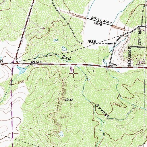 Topographic Map of River Crest Hospital, TX