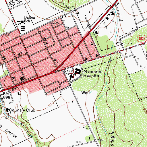Topographic Map of Uvalde Memorial Hospital, TX