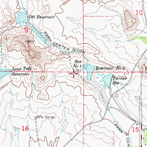 Topographic Map of Park Center L and W Number 2 Dam, CO