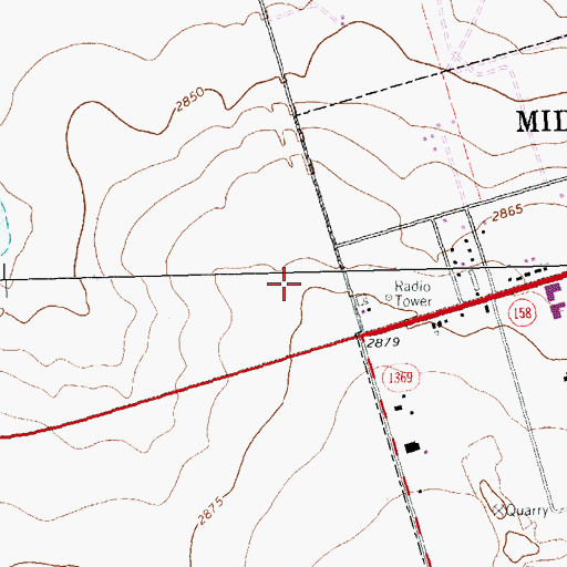 Topographic Map of Health South Rehabilitation Hospital of Midland, TX