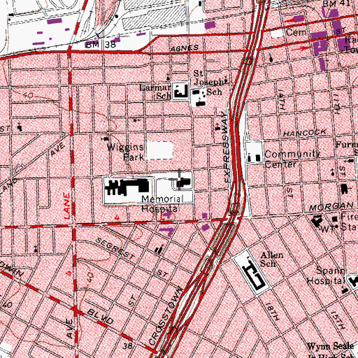 Topographic Map of Warm Springs Rehabilitation Hospital Corpus Christi, TX