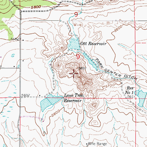 Topographic Map of Park Center L and W Number 5 Dam, CO