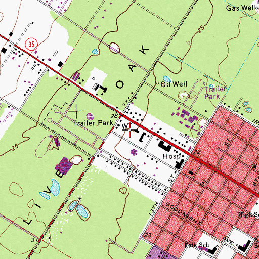Topographic Map of Care Regional Medical Center, TX