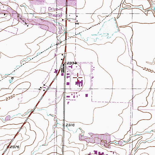 Topographic Map of Cogdell Memorial Hospital, TX