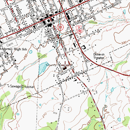 Topographic Map of Madison Saint Joseph Health Center, TX